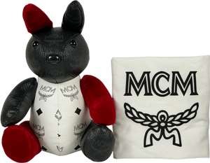 MCM Black Leather Rabbit Doll One Size