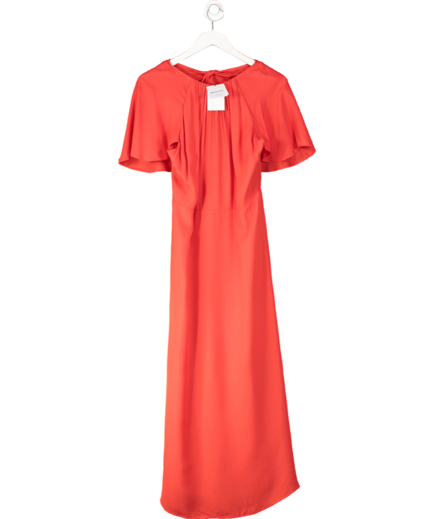 Whistles Red Annabelle Cape Sleeve Dress UK 14