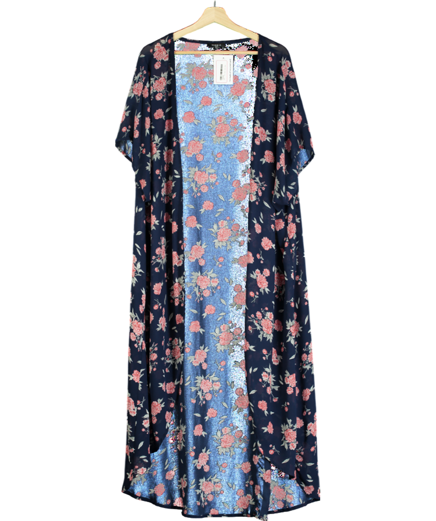 Torrid Blue Floral Mesh Kimono UK XXXL