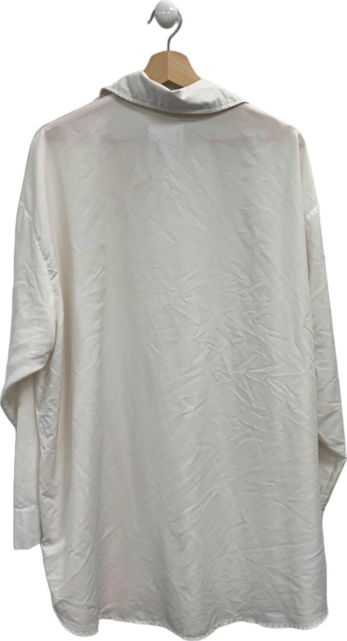 Boohoo White Long Sleeve Blouse UK 24-26