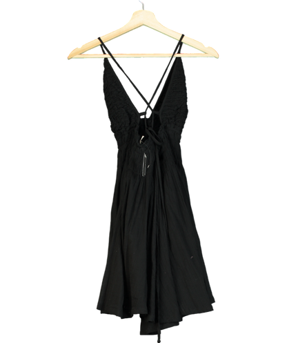 Free People Black Cotton Mini Dress UK L