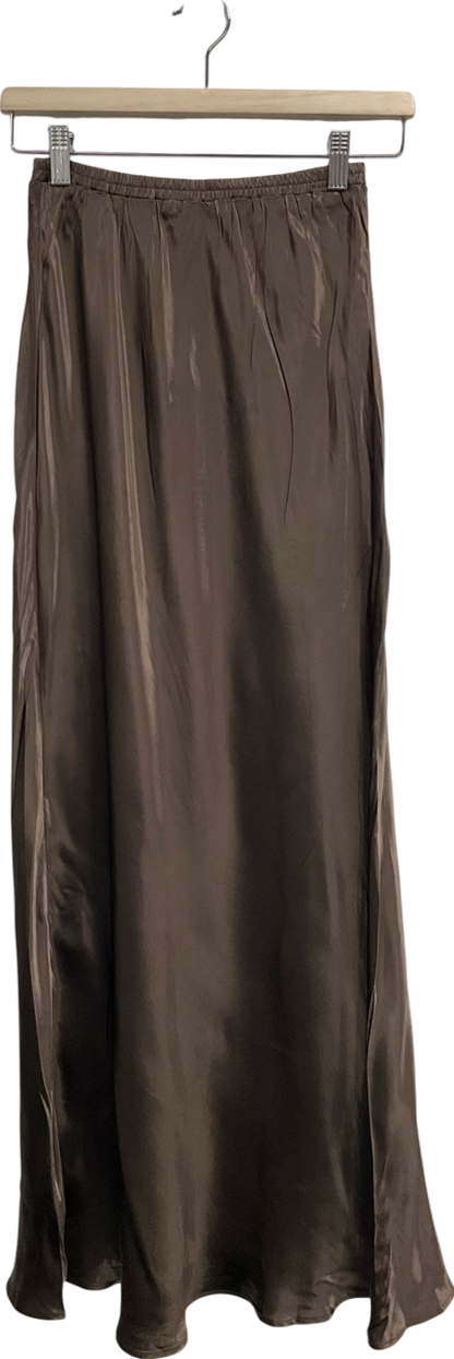 Vrg Grl Green Satin Maxi Skirt UK 8