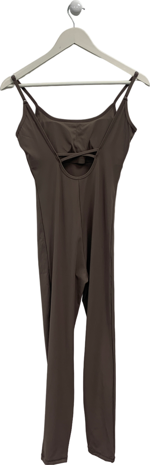 Adanola Brown Low Cross Back Unitard UK S