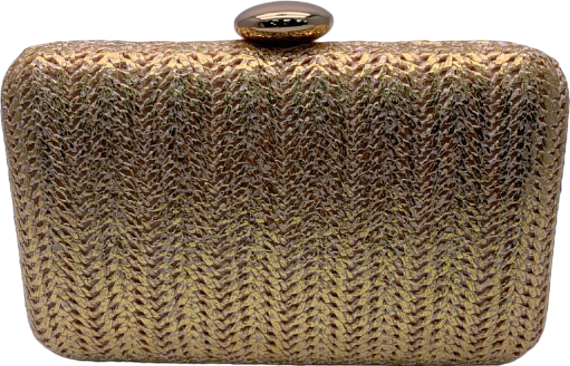 New Look Gold Metallic Raffia Box Bag One Size
