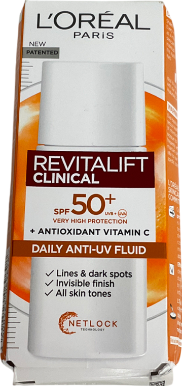 L'Oreal Revitalift Clinical Spf50 + Vitamin C Daily Invisible Fluid 50ml