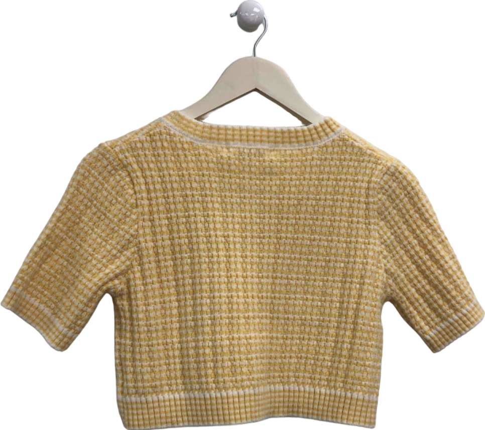 Storets Yellow Tweed Button-Front Top UK S/M