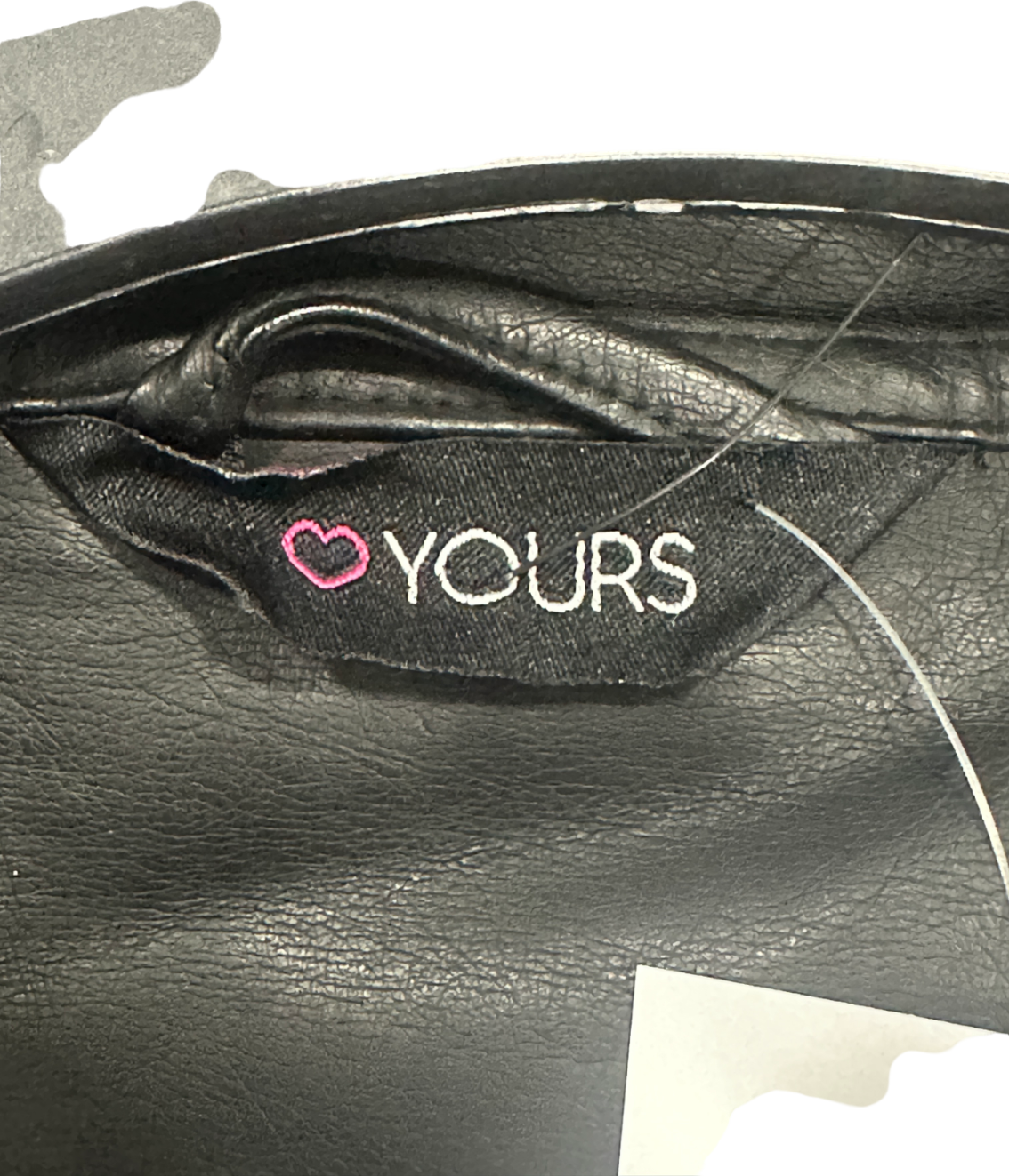 Yours Black Quilted Leather Jacket UK 26-28