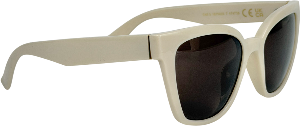 & Other Stories Cream Cat-eye Sunglasses With Brown Tinted Lenses