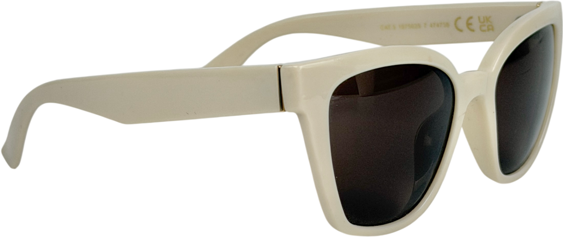 & Other Stories Cream Cat-eye Sunglasses With Brown Tinted Lenses