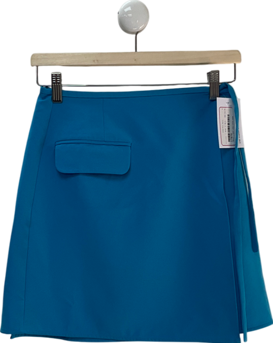 Collusion Blue Wrap Mini Skirt UK 8