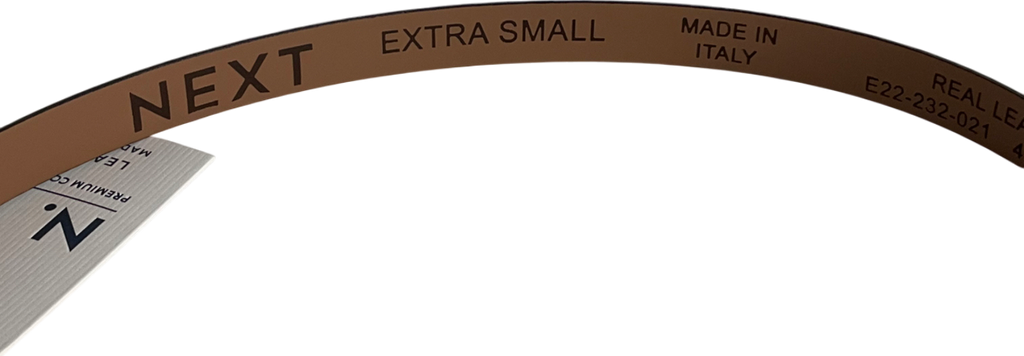 Next Black Black/gold Premium Made In Italy Leather Micro Skinny Belt UK XS