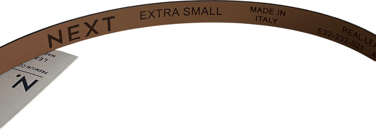 Next Black Black/gold Premium Made In Italy Leather Micro Skinny Belt UK XS