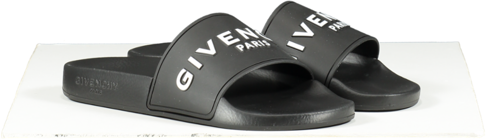 GIvenchy Black /white 3d Logo Slide Sandals BNIB