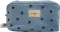 The Flat Lay Co. Makeup Box Bag - Ditsy Bows Blue Embroidered Velvet One Size