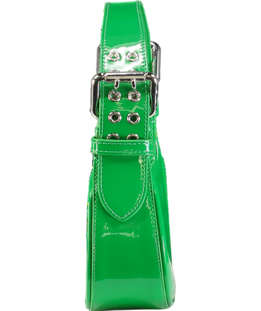 BY FAR Green Mini Soho Patent Leather Shoulder Bag