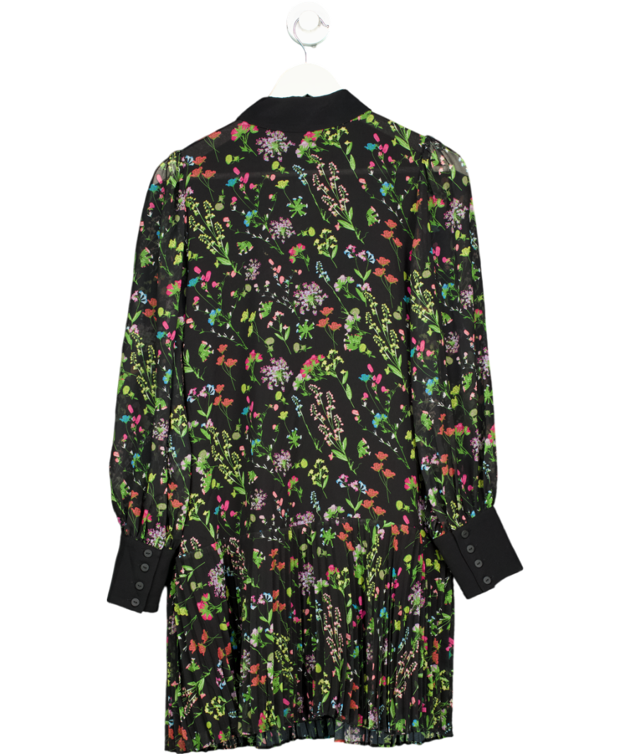 Mint Velvet Black Floral Mini Shirt Smock Dress UK M