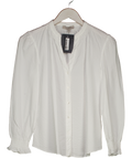 Hobbs White Seersucker Blouse With Shirred Cuffs UK 8