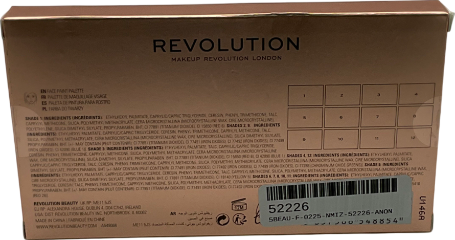 Revolution Sfx Metallic Face Paint Palette 12x 0.03