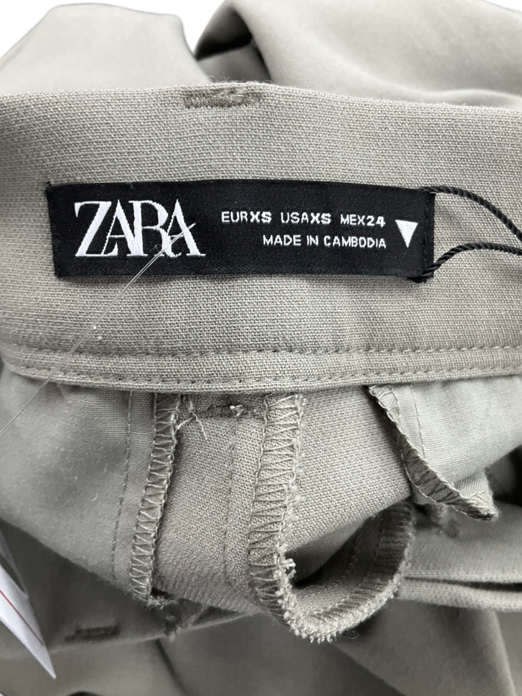 ZARA Green Trousers With Double Pleat UK XS