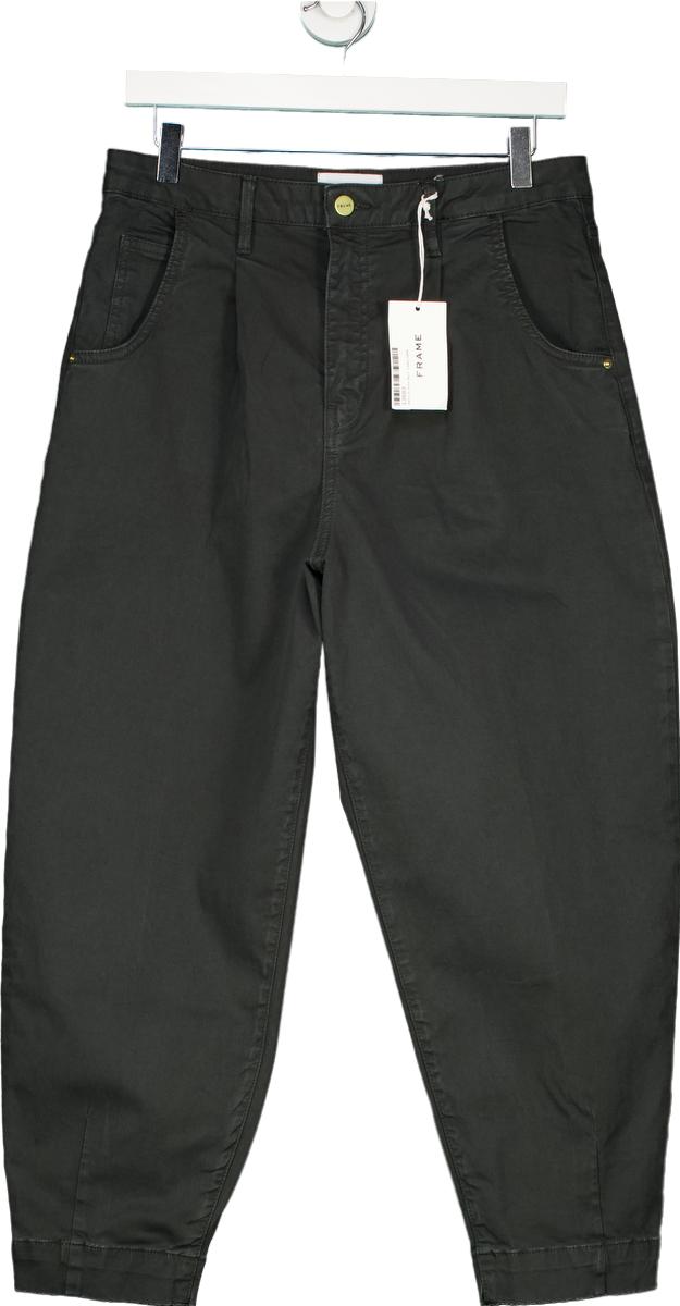 Frame Black Pleated Barrel Leg Trousers W28
