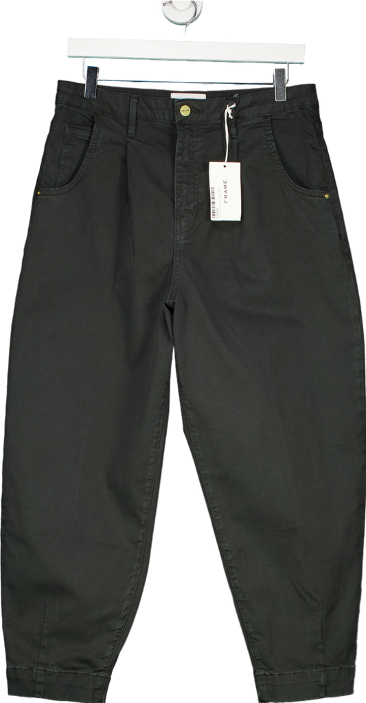 Frame Black Pleated Barrel Leg Trousers W28