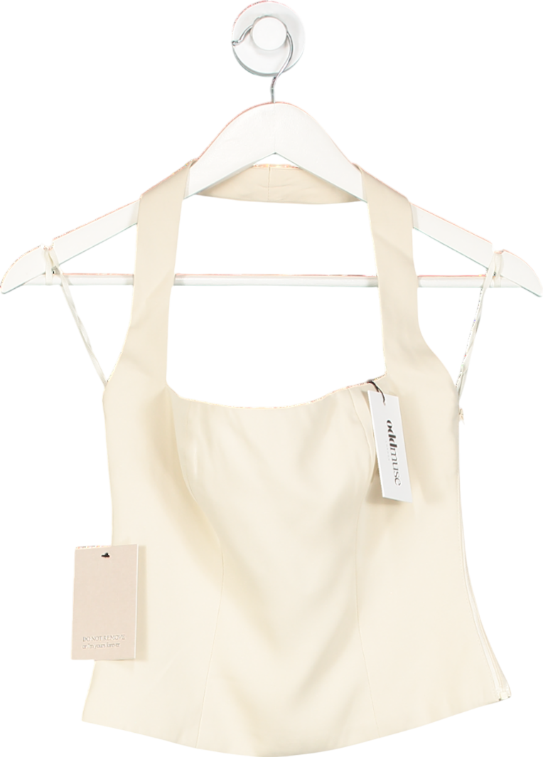 ODDMUSE Beige The Ultimate Muse Halter Top UK S
