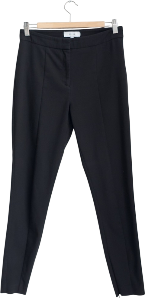REISS Black Arla Seam Detail Skinny Trousers UK 10