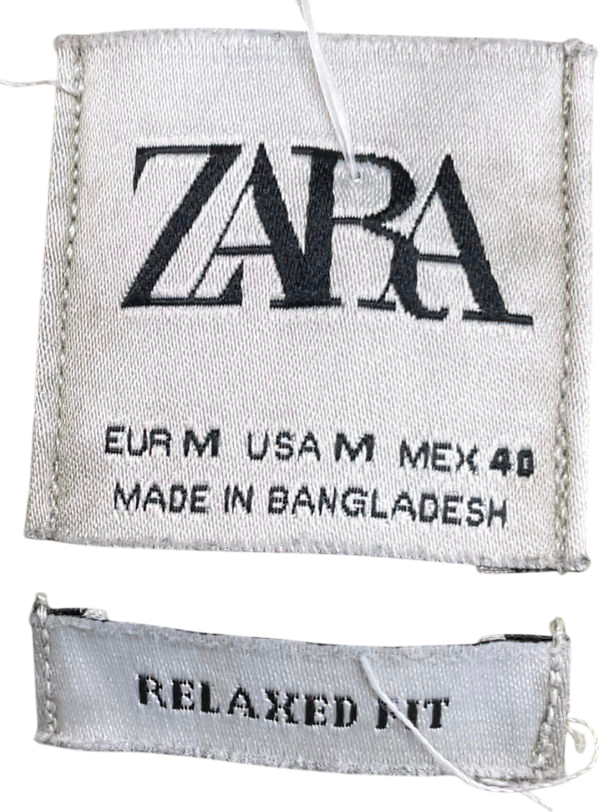 ZARA Green Ripped Denim Relaxed Fit Over Shirt UK M