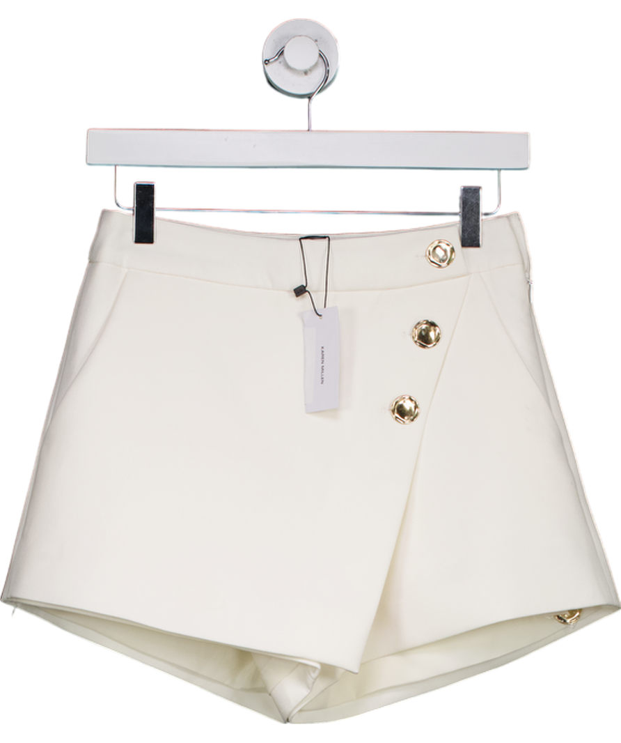 Karen Millen White Tailored Wrap Button Mini Skort UK 6