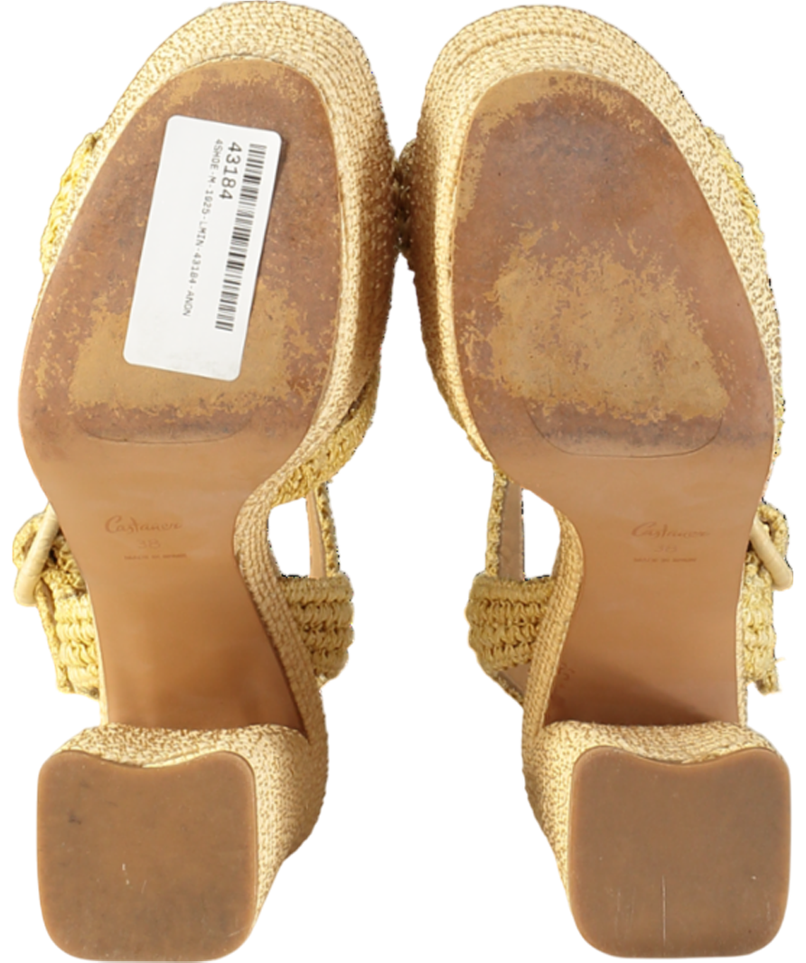 Castaner Beige Adriana Rafia Heel Sandals UK 5 EU 38 👠