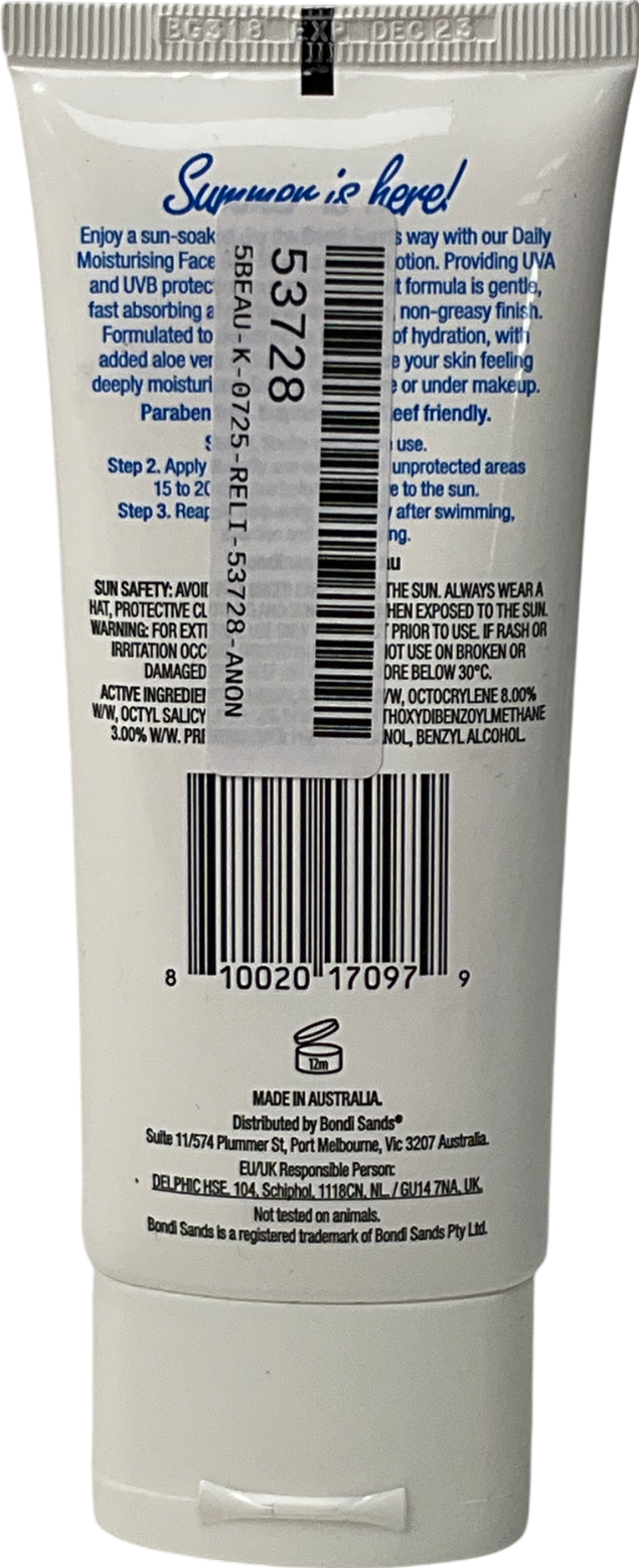 Bondi Sands Sunscreen Lotion Spf50+ - Face 75ml