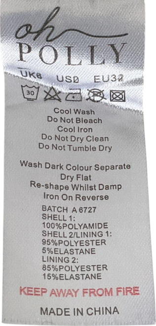 Oh Polly Black Manor Draped Bust A-line Mini Dress UK 4