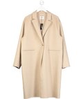 Wyse London Beige Wool Blend Double Faced Dora Coat - Oat Melange Sz5 UK 16