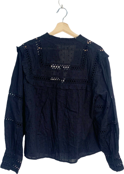 V by Very Black Crochet Blouse UK Size 18