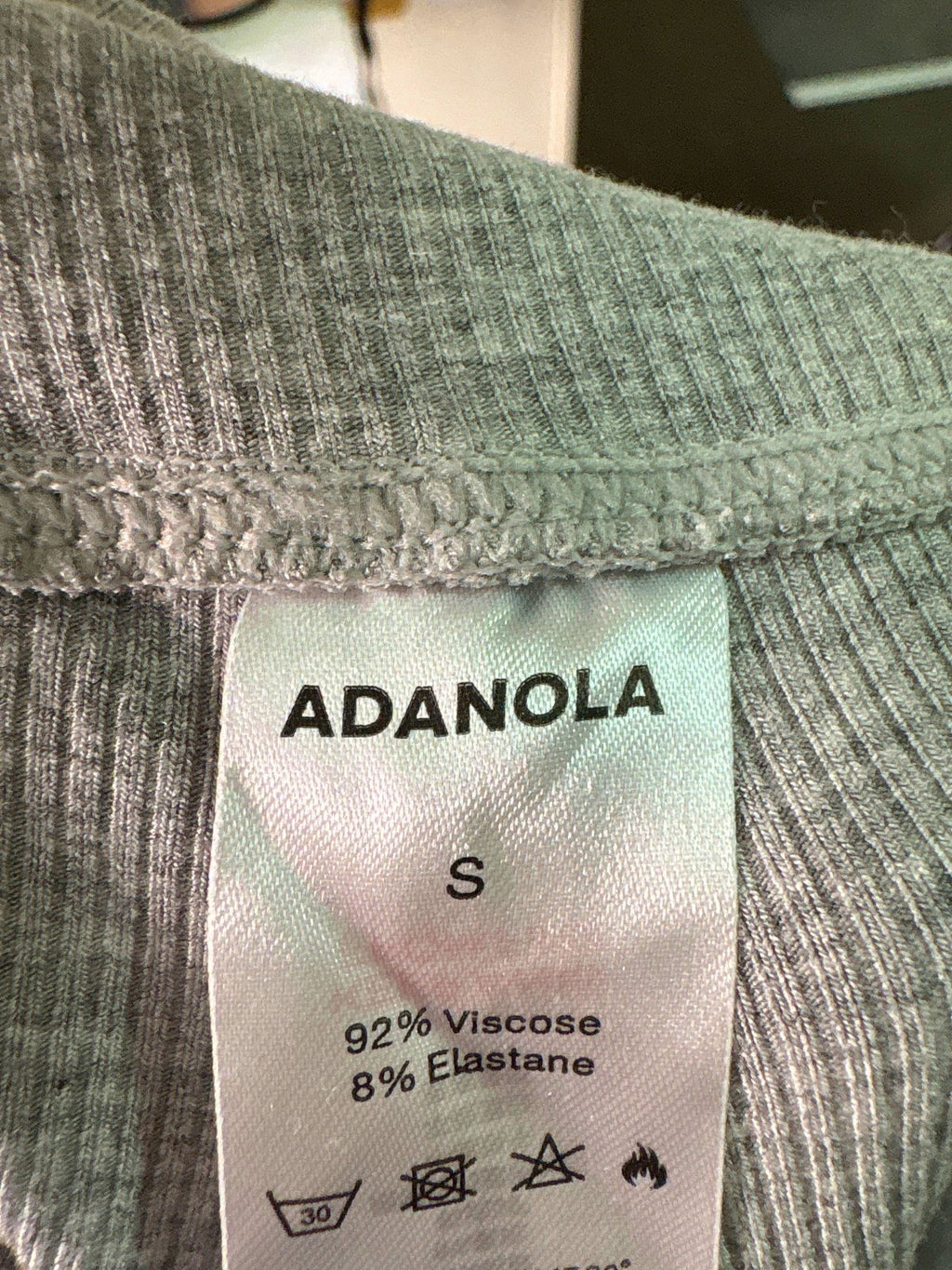 Adanola Grey Ribbed Wide Leg Trousers UK S