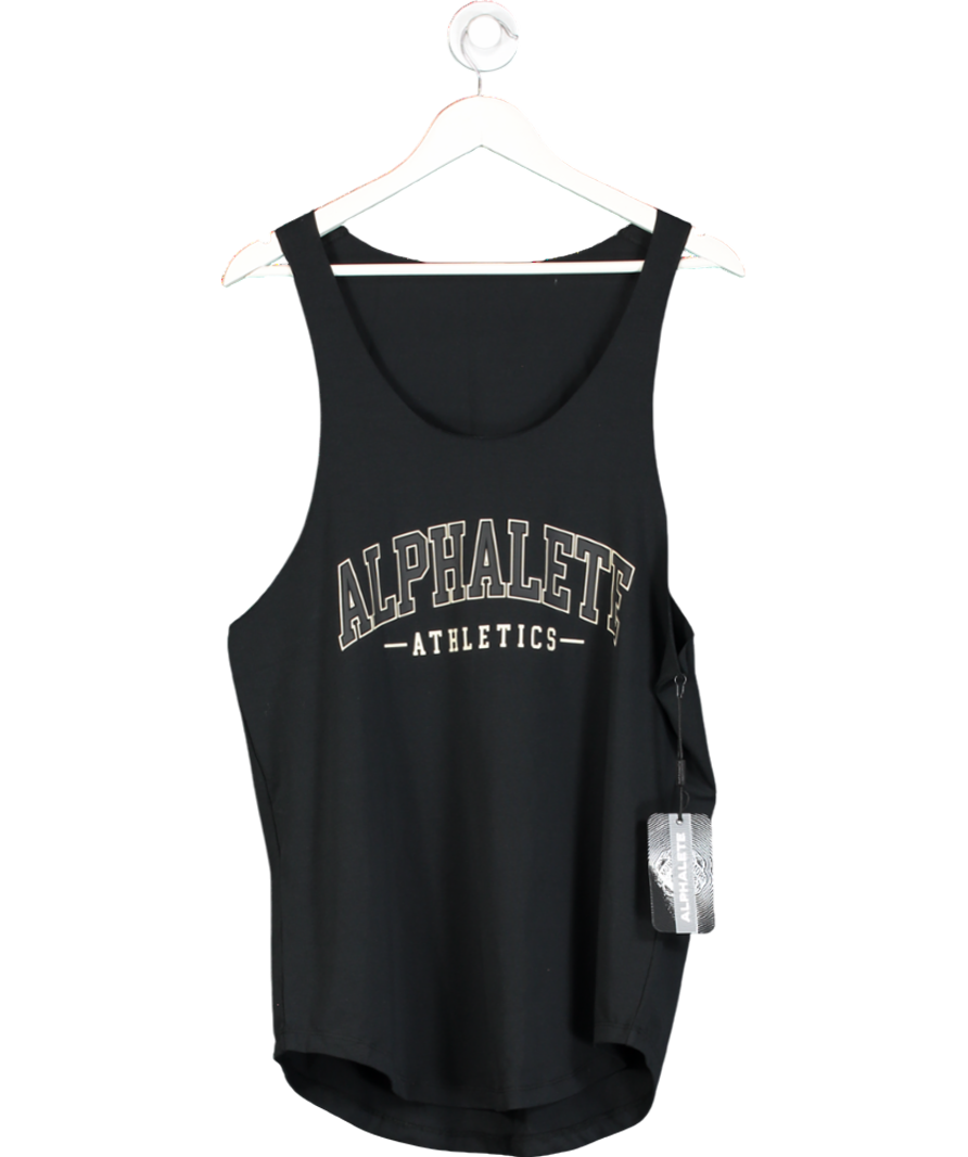 Alphalete Black Aa Raw Cut Tank UK L