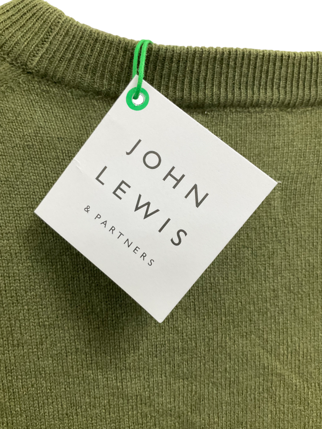 john lewis Green Cashmere Crew Neck Sweater UK M