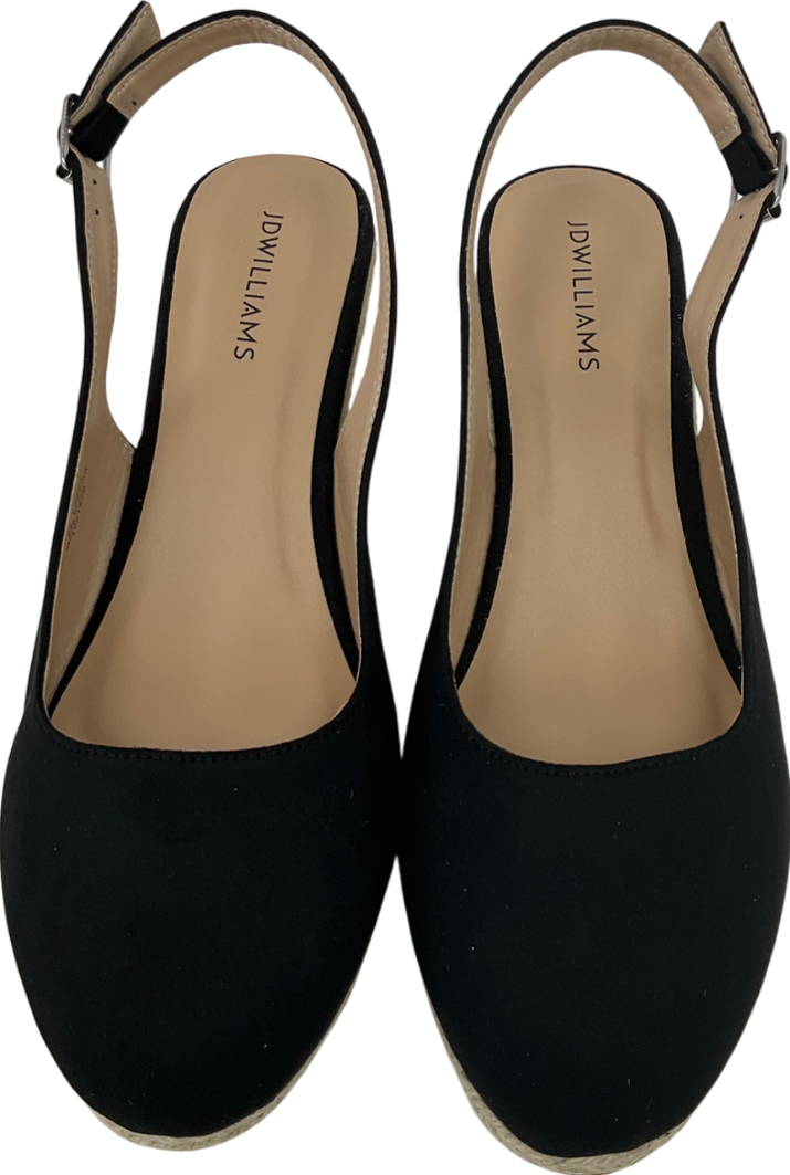 JD Williams Black Slingback Espadrilles UK 9.5 EU 43.5 👞