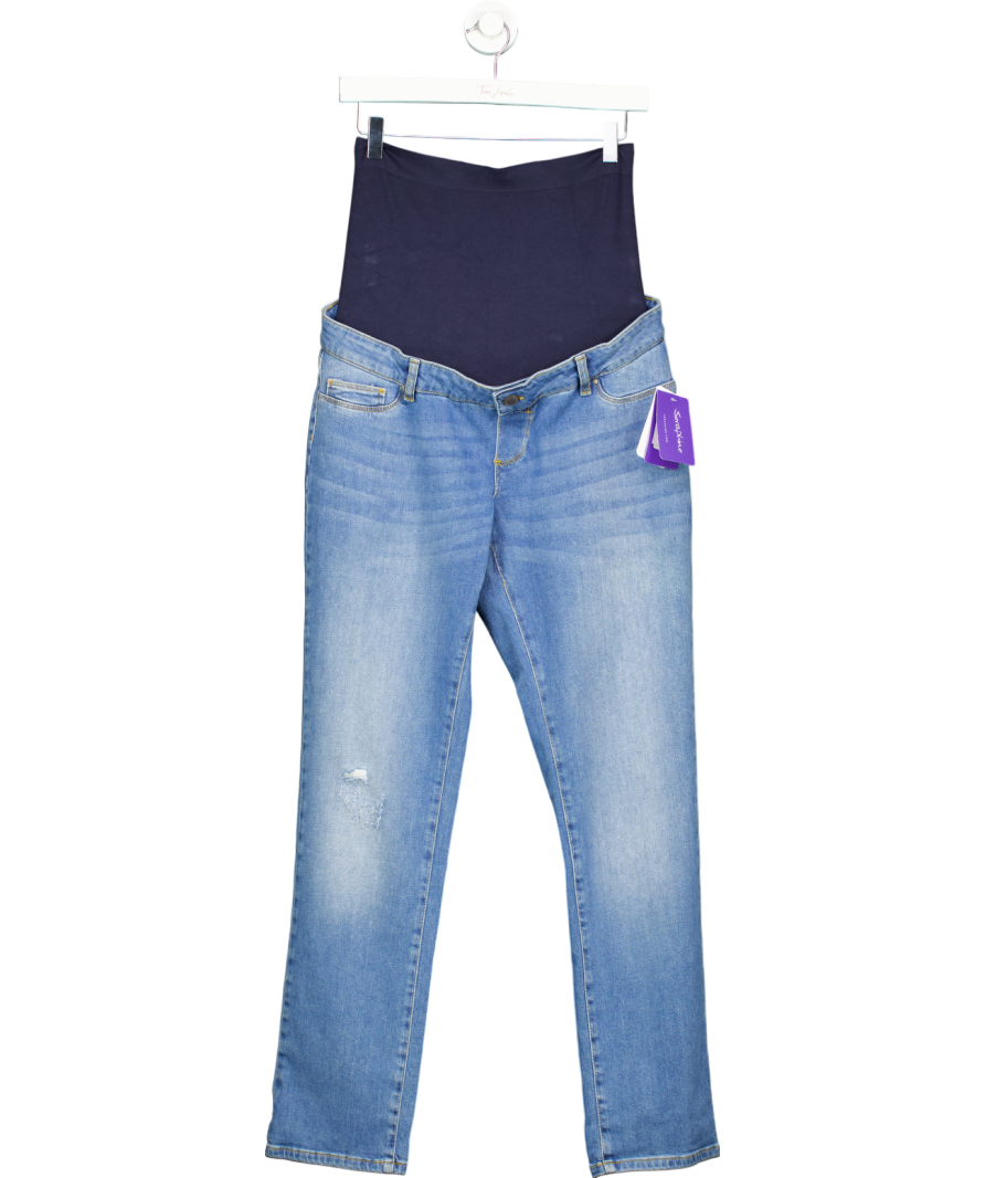 Seraphine Blue Boyfriend Maternity Jeans UK 12