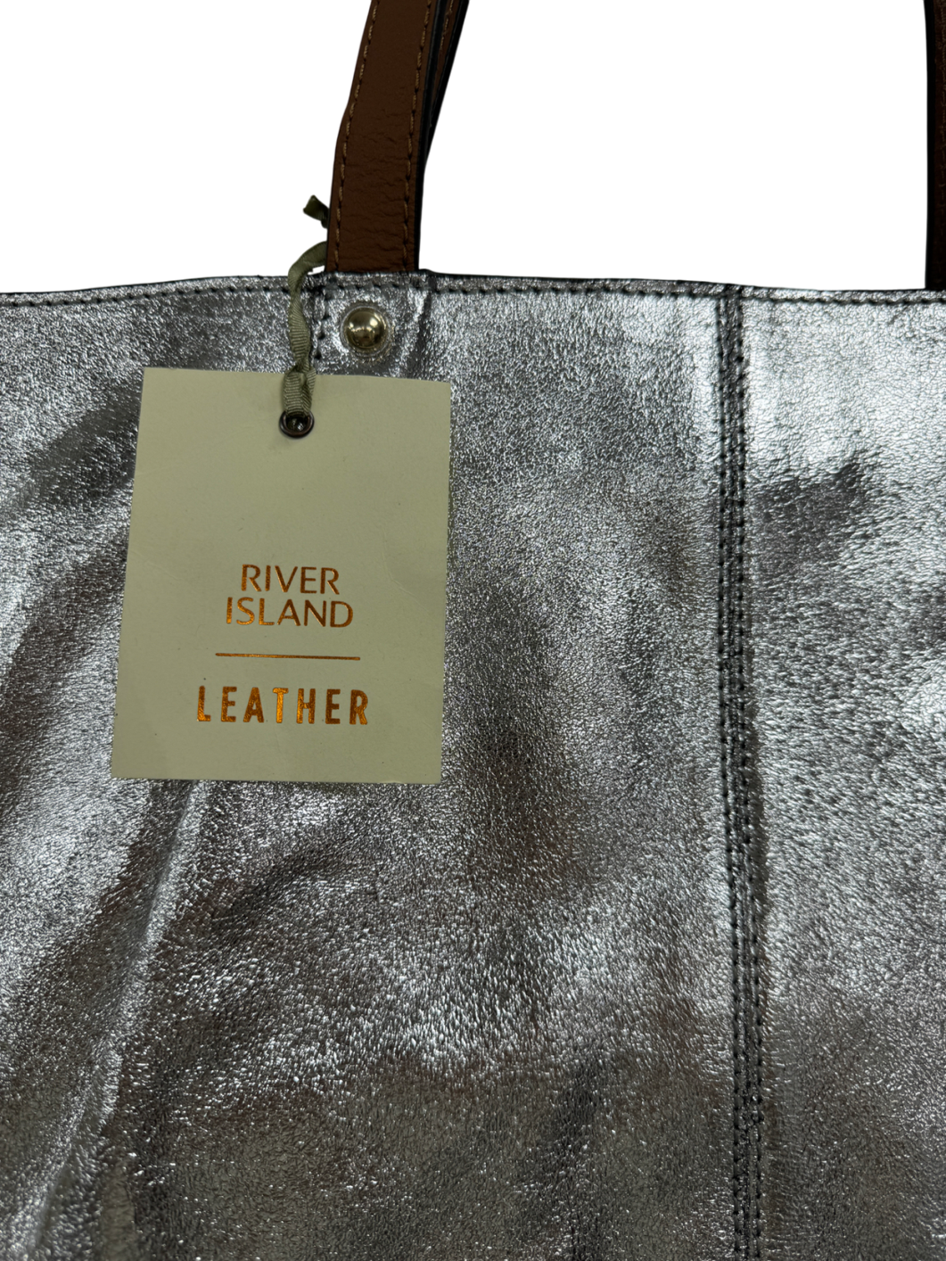 River Island Metallic Leather Large Tote Bag
