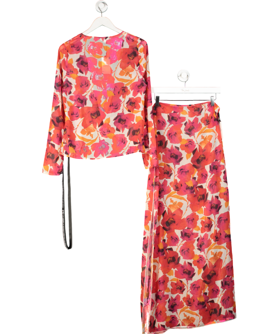 SLA the label Pink Valencia Beach Top And Maxi Skirt UK XXS-XS