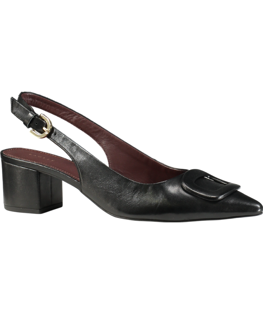 Radley London Black Grosvenor Arcade Leather Pointed Slingback Heeled Courts UK 8 EU 41 👠