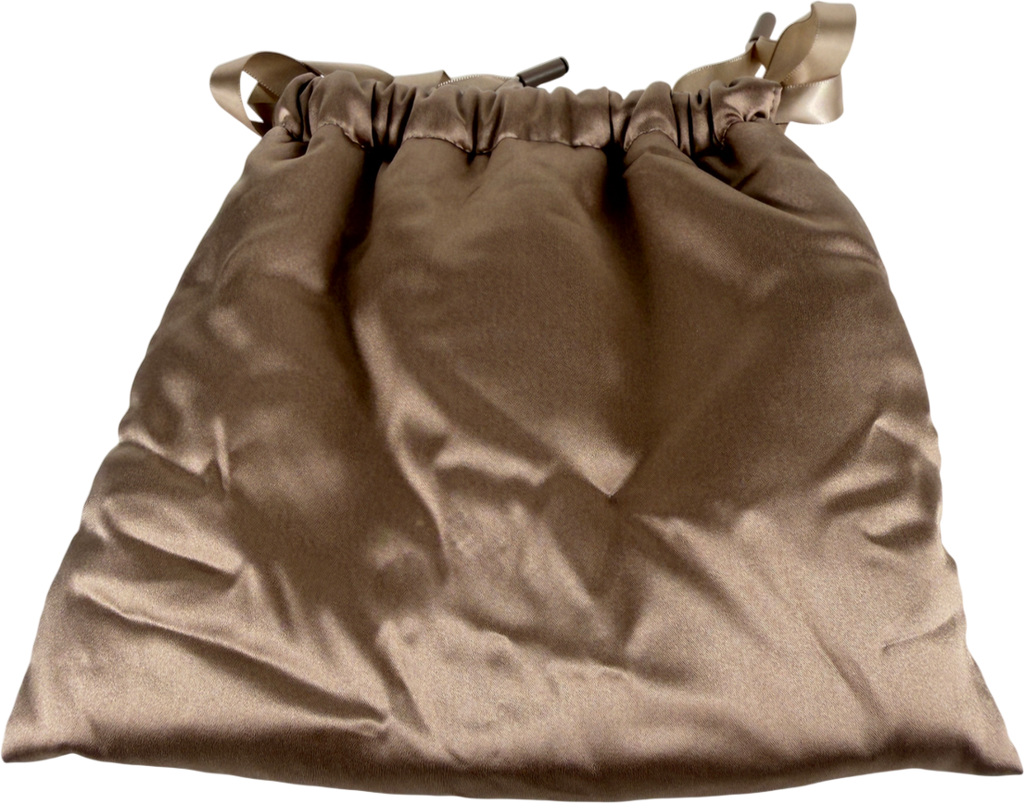 BY MARIO Brown Satin Drawtstring Pouch One Size