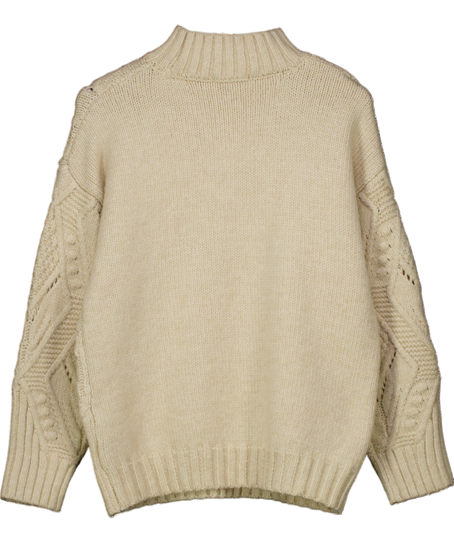 TU. Cream Funnel Neck Cable Knit Jumper UK S