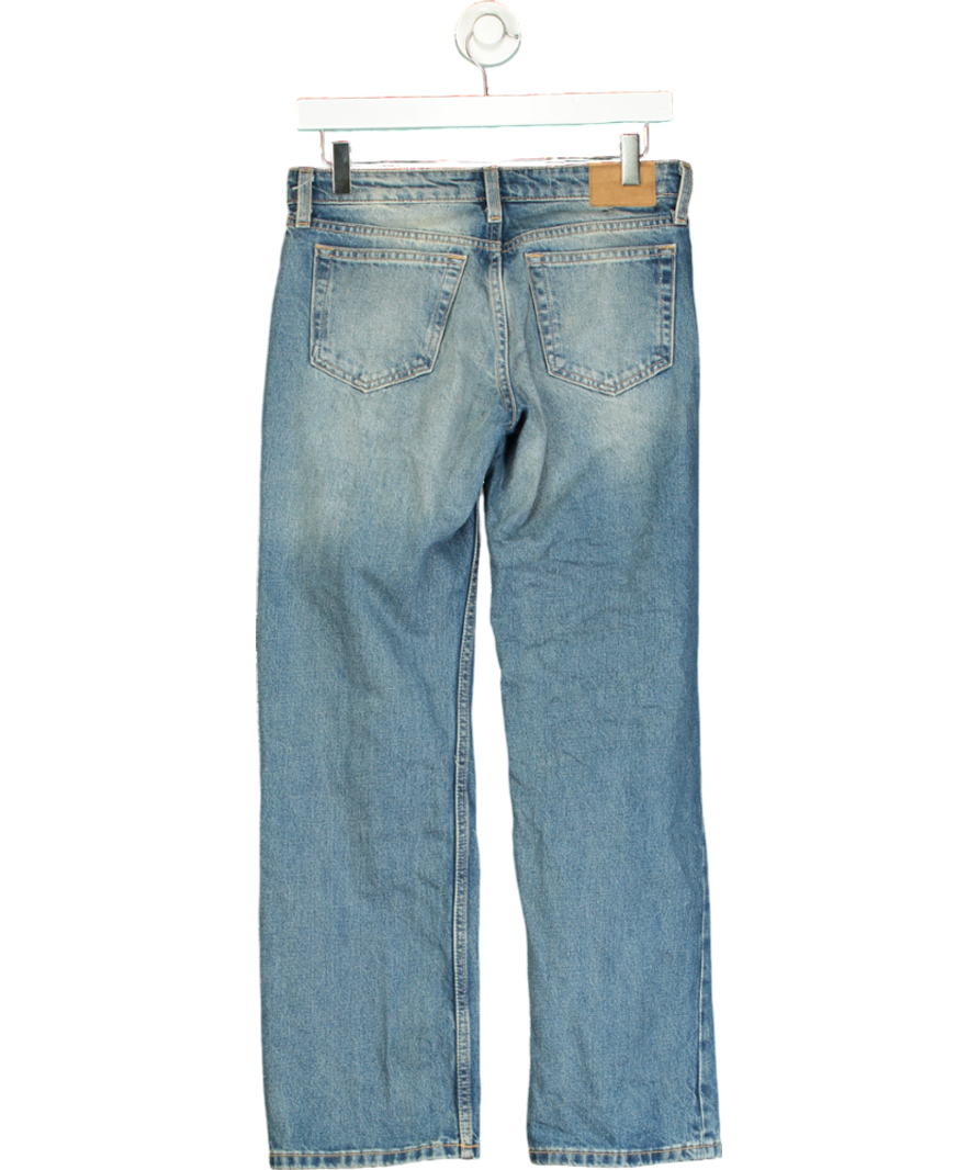 Weekday Low Waist Regular Fit Straight Leg Jeans In Streaky Blue Wash W25