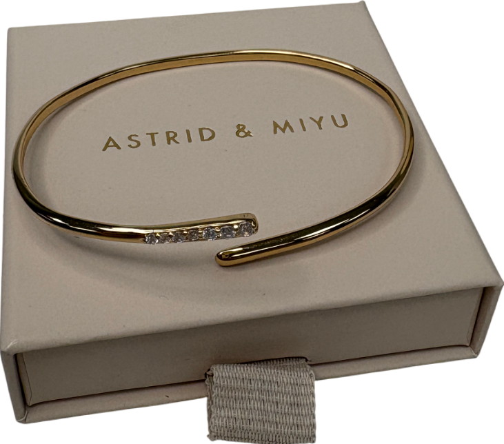 Astrid & Miyu Metallic Orbit 18k Gold Crystal Cuff