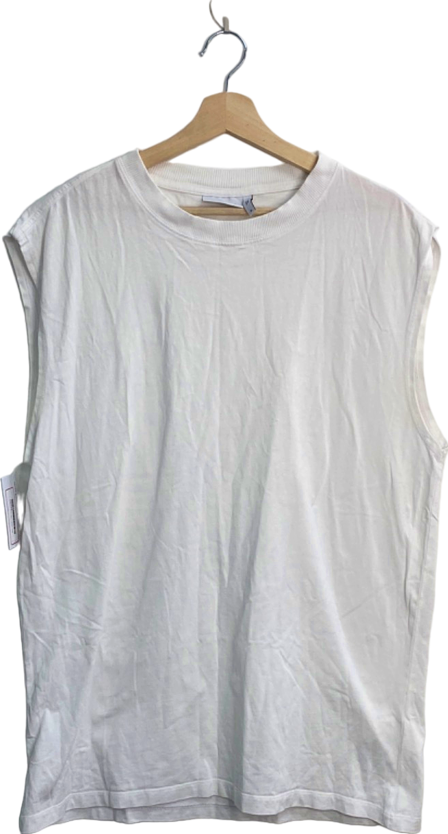 Weekday White Oversized Tank Top UK Large