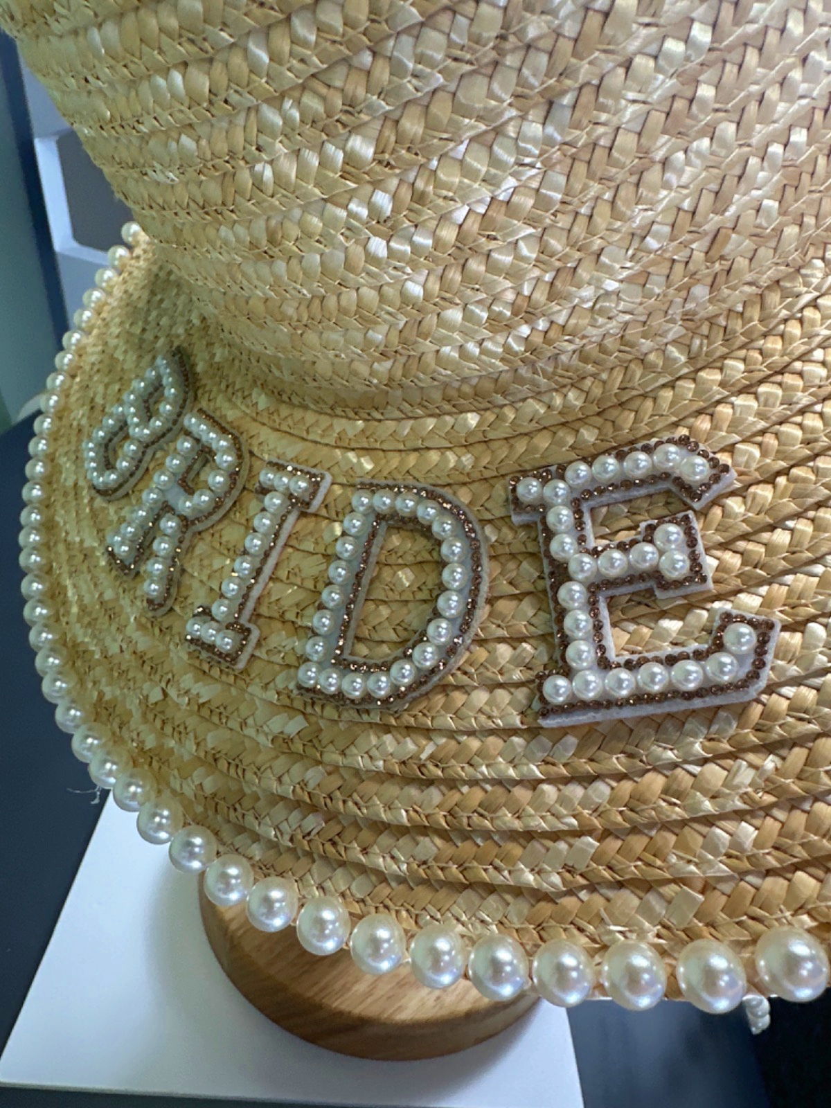 Bonita Beige Bride Straw Hat One Size