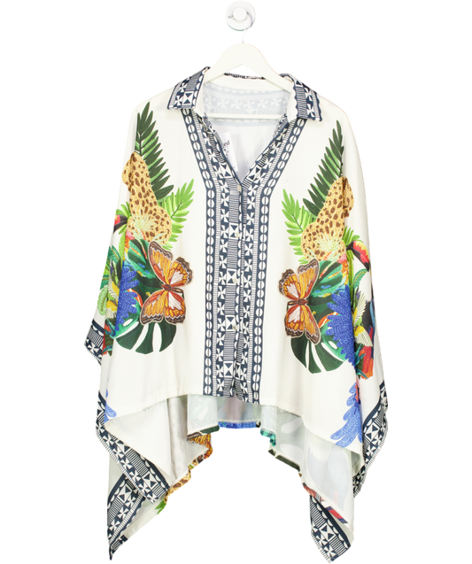 White Tropical Print Shirt One size