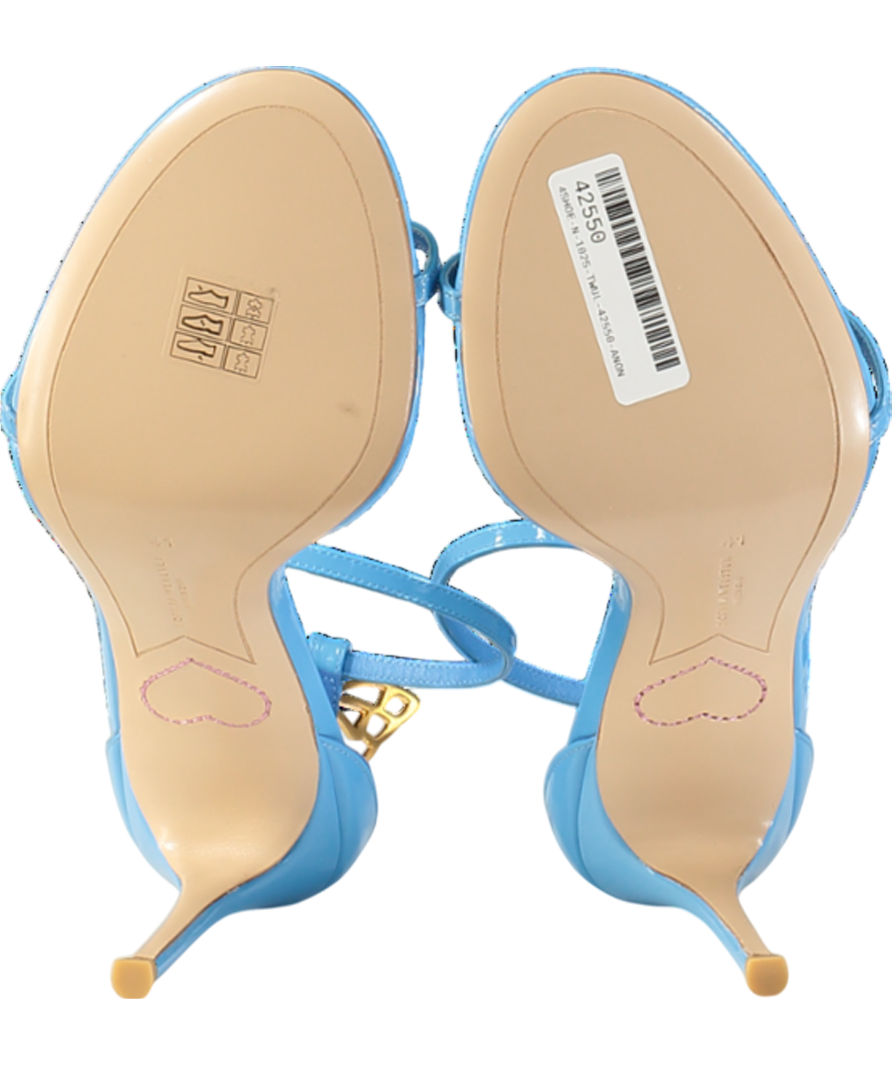Sophia Webster Mariposa Blue / Gold Patent Butterfly Sandals 100 UK 8 EU 41